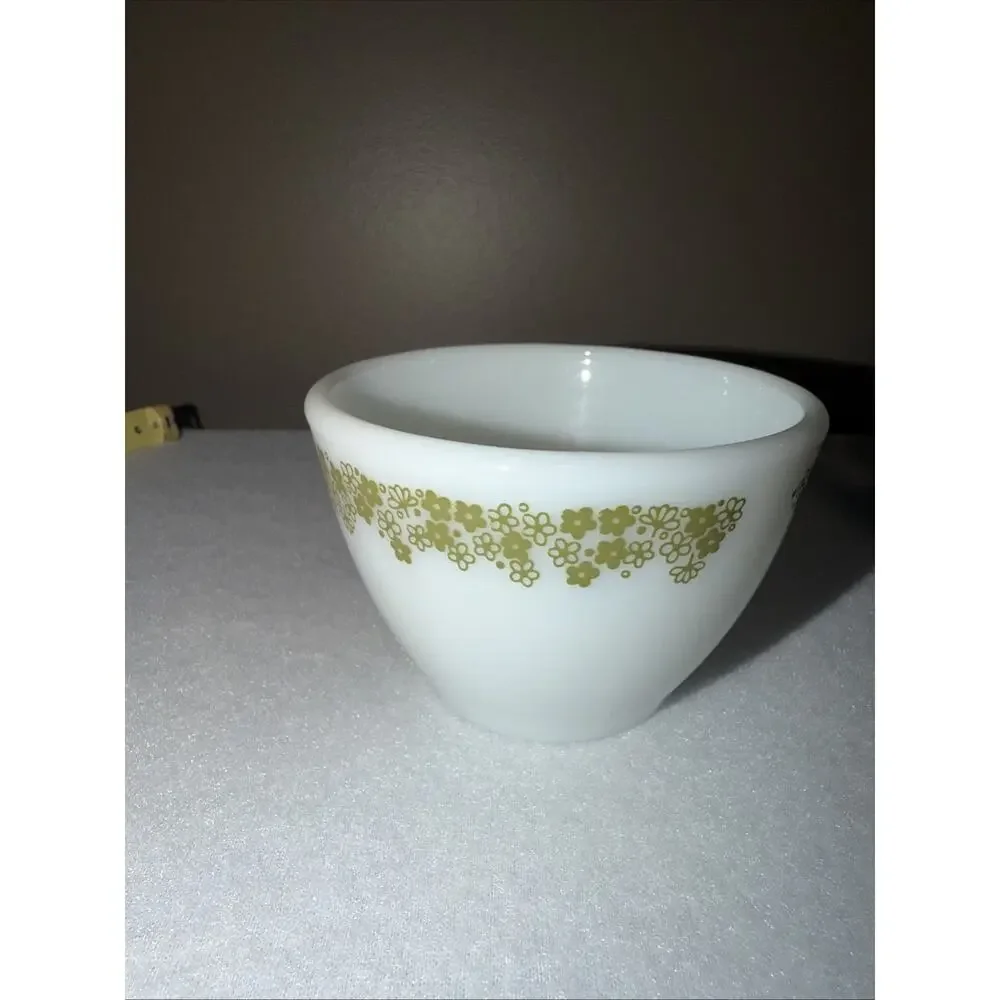 Pyrex Spring Blossom Crazy Daisy Green Sugar Bowl 3.5” W X 2.5”H